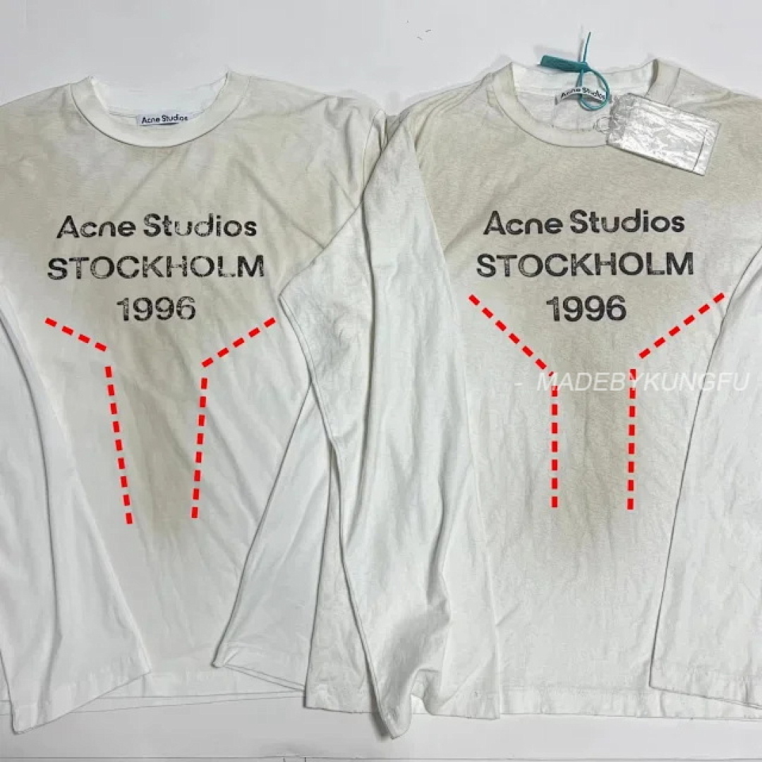【A+ Item ID 9010 Acne Letter Print Round Neck Off Shoulder Long Sleeved Shirt - Image 33
