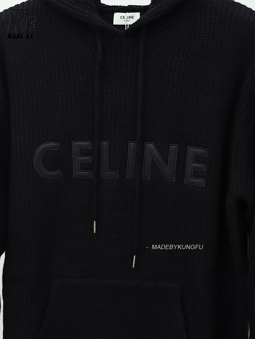 Christian Louboutin CE Leather Patch Knit Wool Hoodie - Image 9
