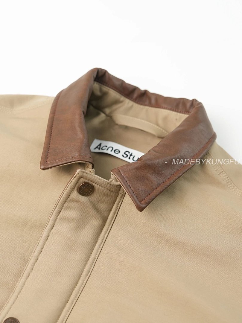【A+ Item ID 8008 Acne-“ Leather Collar ”SS25 Solid Color Pocket Zipper Snap Button Jack - Image 14