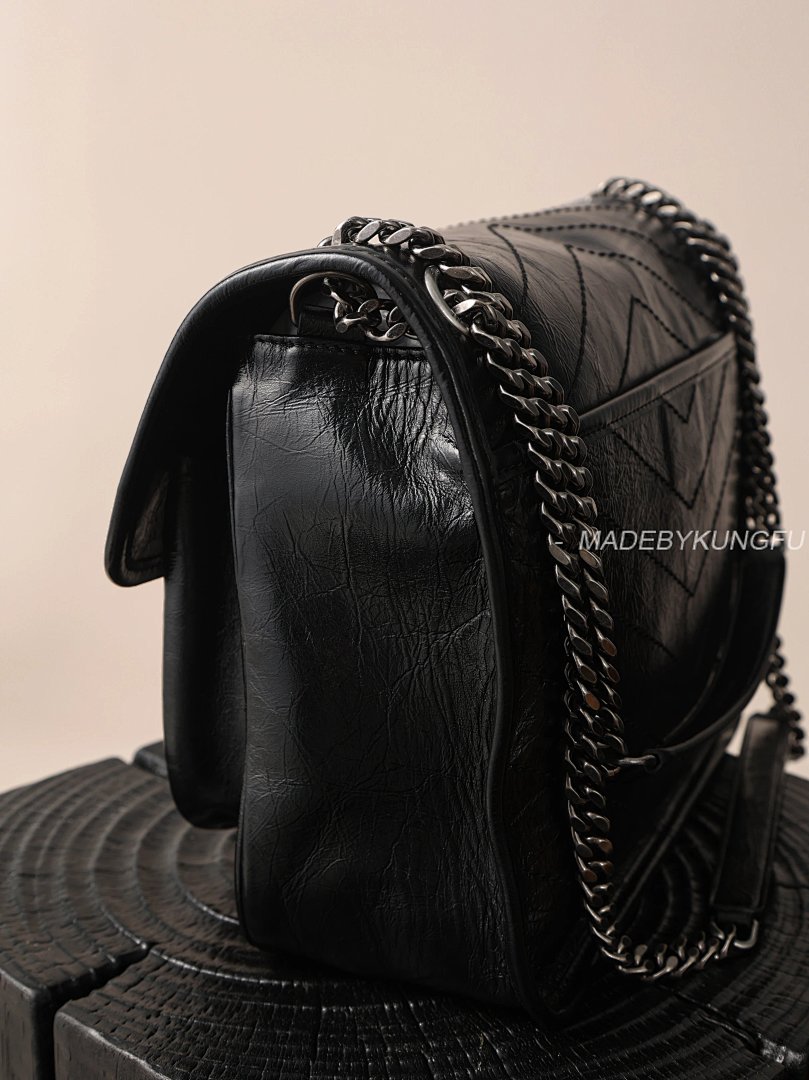 【A+ Item ID 8515 Yevs-SL-YS1- Classic -NIKI- Flip Chain Bag (Silver Black Label) - Image 11