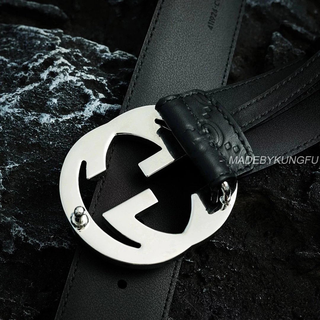 【A+ Item ID 8396 GUC Belt (Pair G Logo Classic Old Flower Embossed Black B) - Image 9