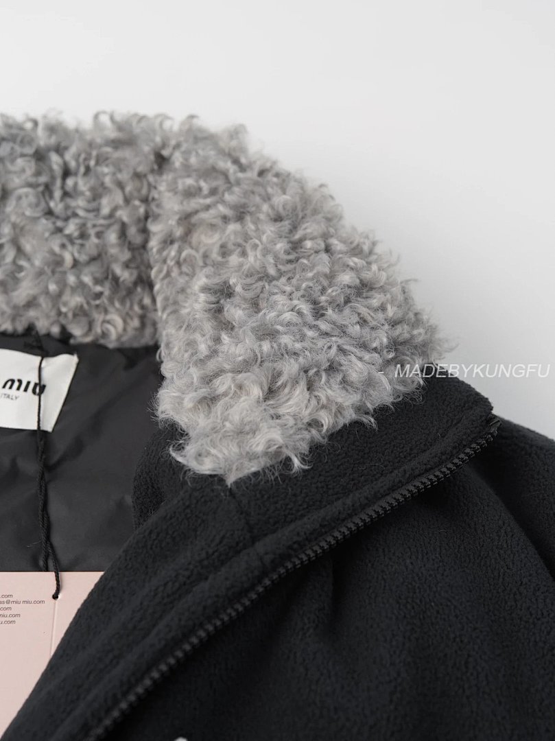 【A+ Item ID 8128 M1UM1U Miu _Mohair Blend Fur Collar_ FW25 Solid Color Stand Up Col - Image 11