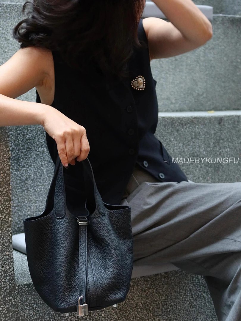 【A+ Item ID 8487 HERME3-Majia-Picoting-Lock-18- Gold Buckle (Calf Leather Vegetable) - Image 41
