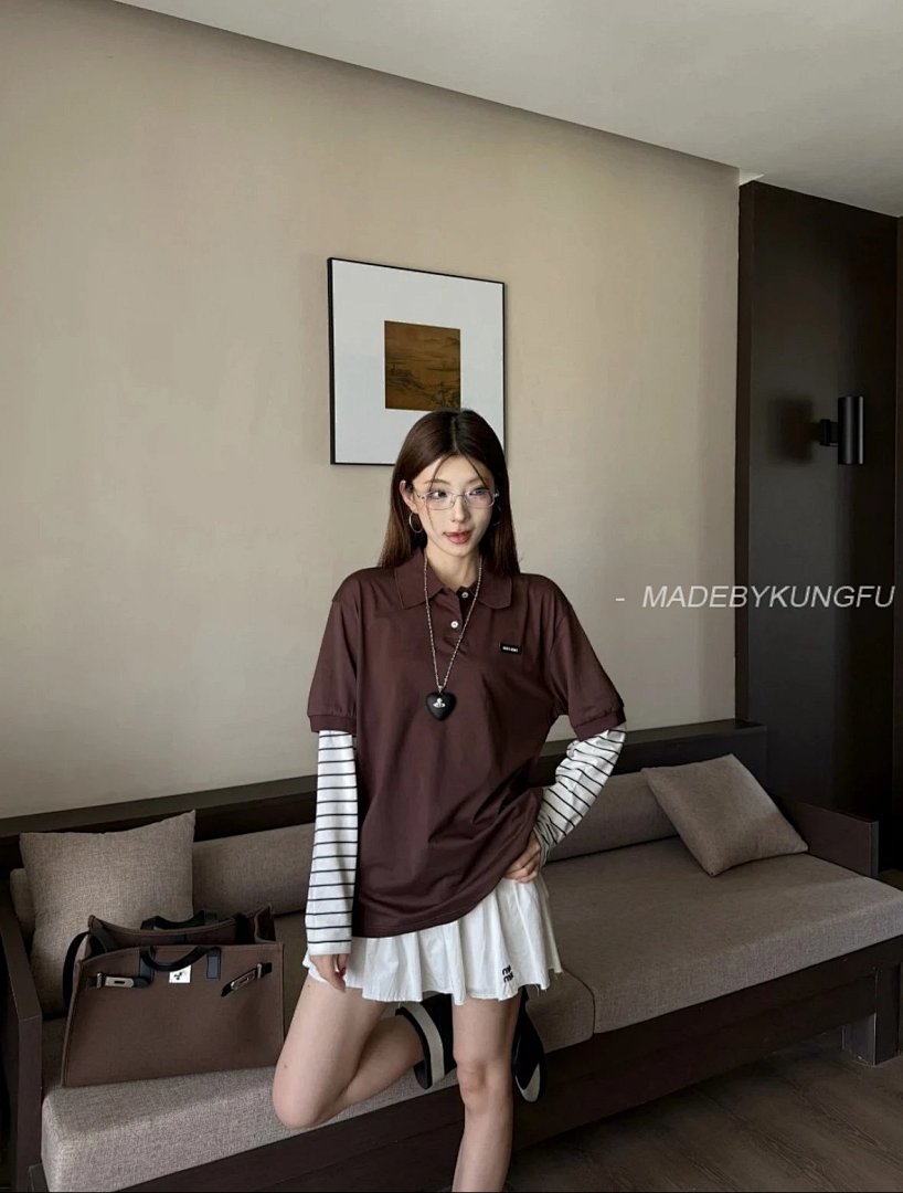 【A+ Item ID 8184 M1U-M1U Miu Long Sleeves “60 Double Combed Cotton ” Relaxed Fit Po - Image 35