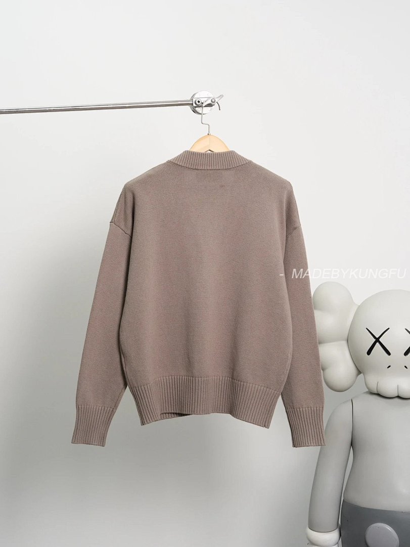 【A+ Item ID 8001 AMI Embroidered Logo V Collared Long Sleeve Sweater “85% Cotton ➕15% C - Image 12