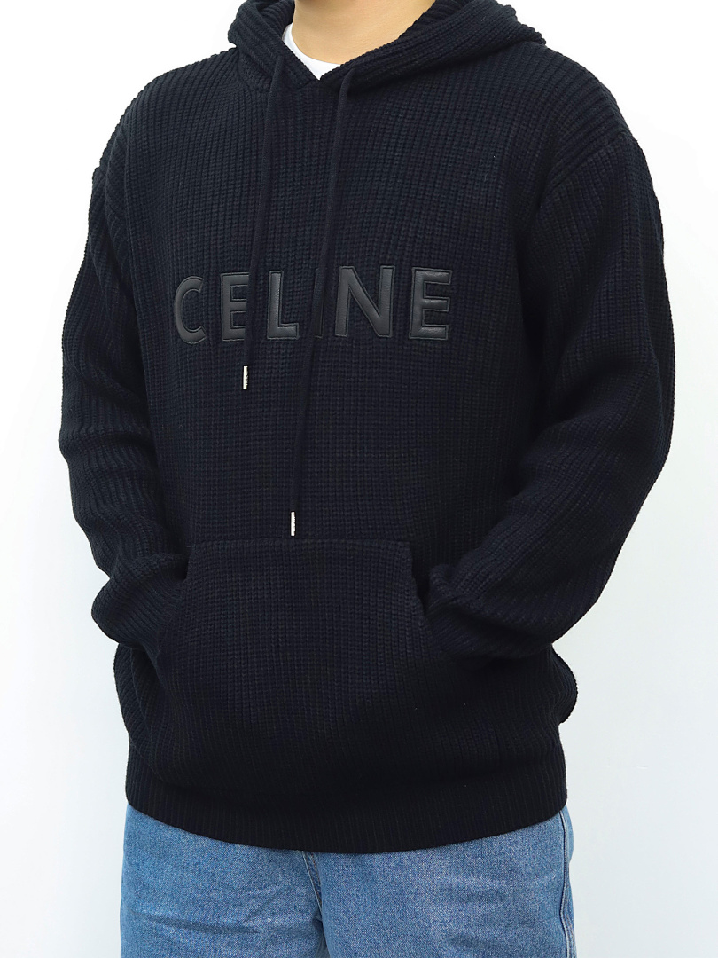 Christian Louboutin CE Leather Patch Knit Wool Hoodie - Image 8