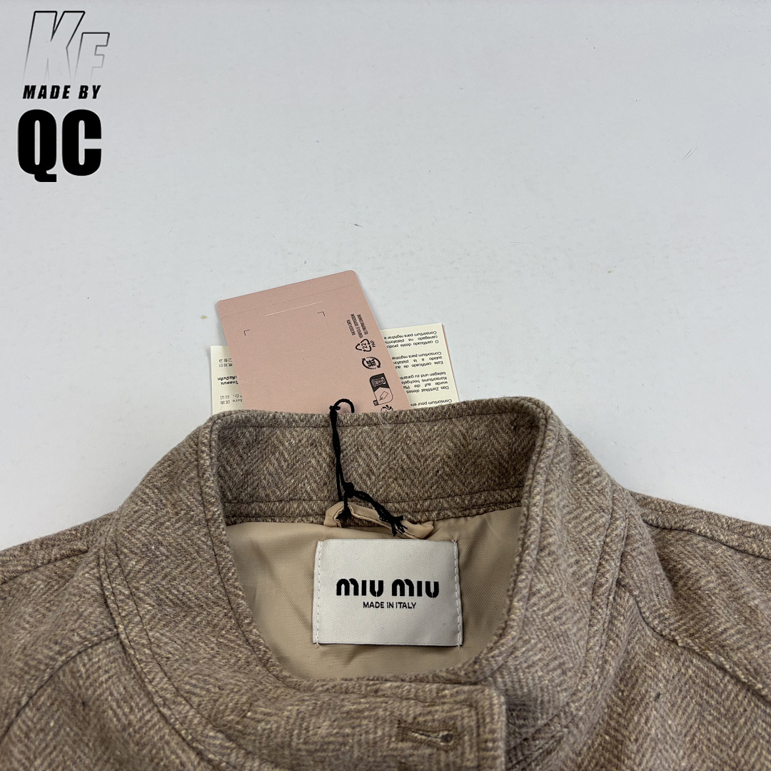 【A+ Item ID 8035 M1U-Miu-2024-Ss-Herringbone Wool Harrington Jacket (Stand Collar Work) - Image 51