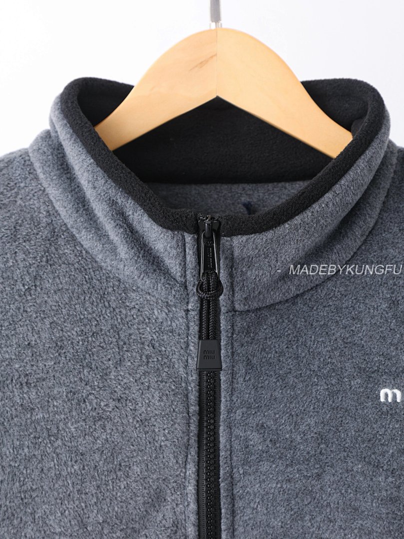 【A+ Item ID 8041 M1uMiu-2024-Ss-Fleece Zipper Jacket (Classic Small Label Embroidered) - Image 26