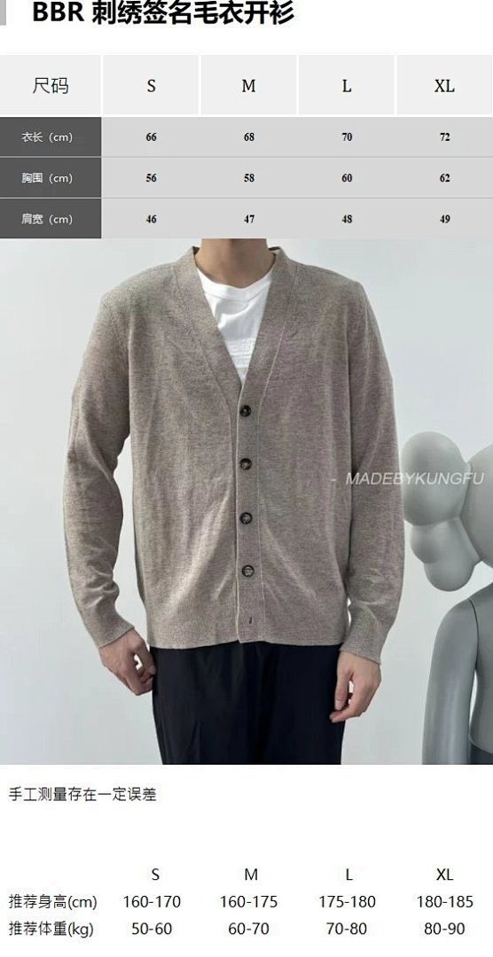 【A+ Item ID 8251 BBR Embroidered Signature Sweater Cardigan _97% Cashmere ➕ 3% Polyeste - Image 34