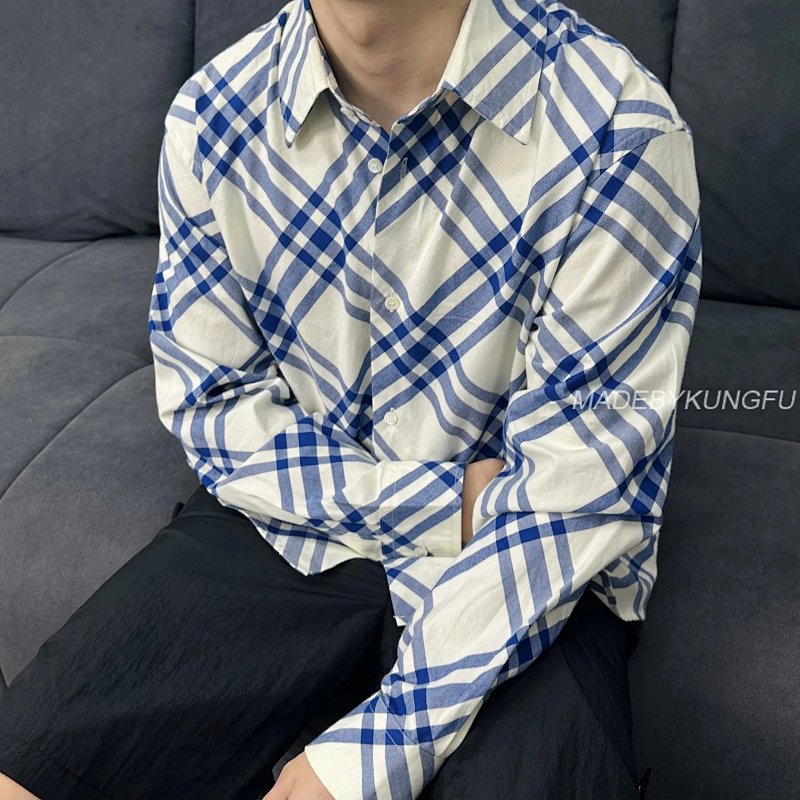 【A+ 【A+ Item ID 8217 Burberr-BBR-2024Ss- New Blue And White Twill Shirt No Longer Monoton, photo 1