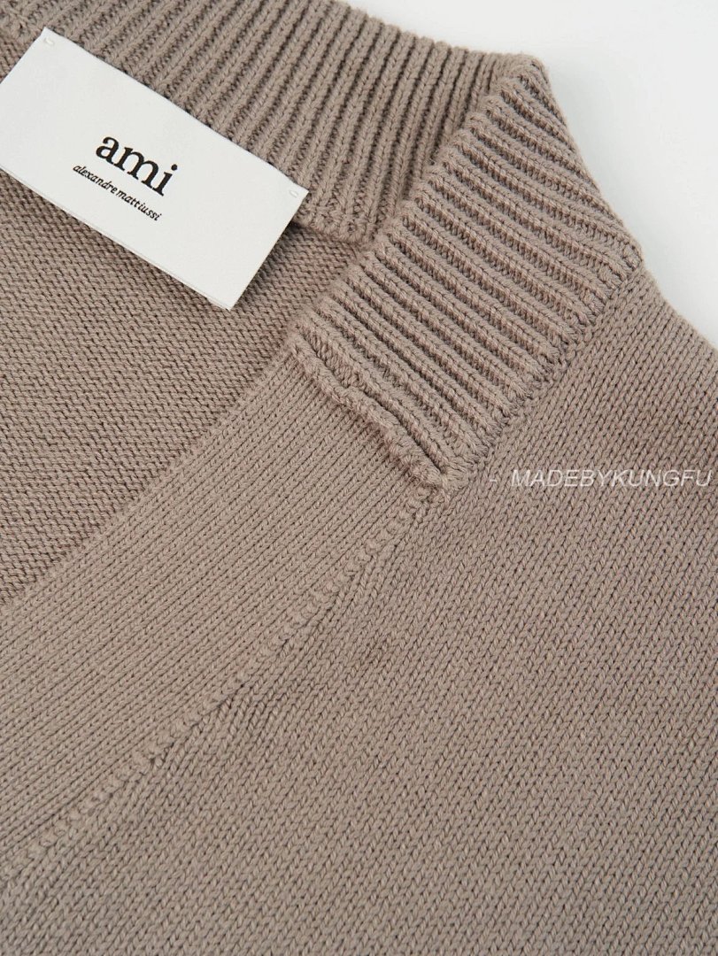 【A+ Item ID 8001 AMI Embroidered Logo V Collared Long Sleeve Sweater “85% Cotton ➕15% C - Image 10