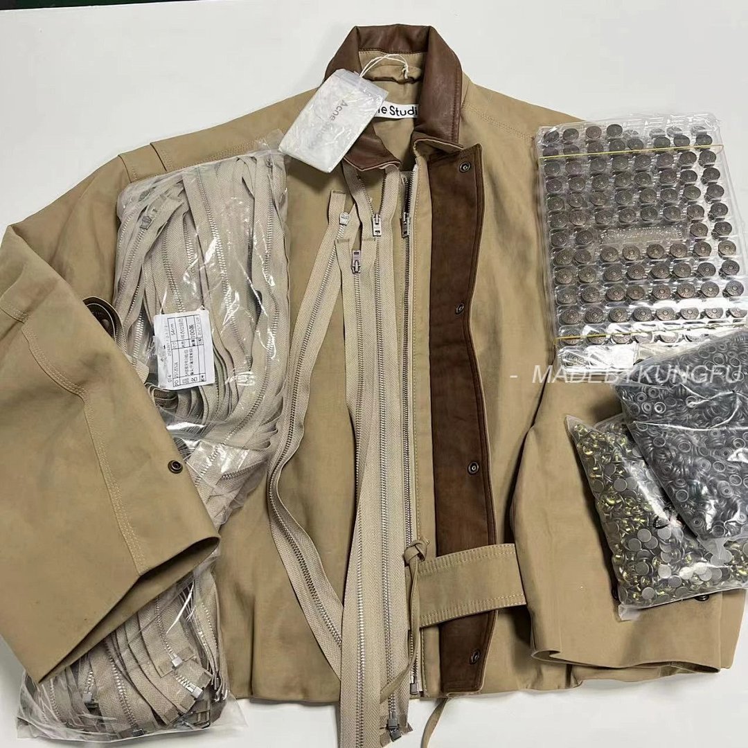 【A+ Item ID 8008 Acne-“ Leather Collar ”SS25 Solid Color Pocket Zipper Snap Button Jack - Image 41