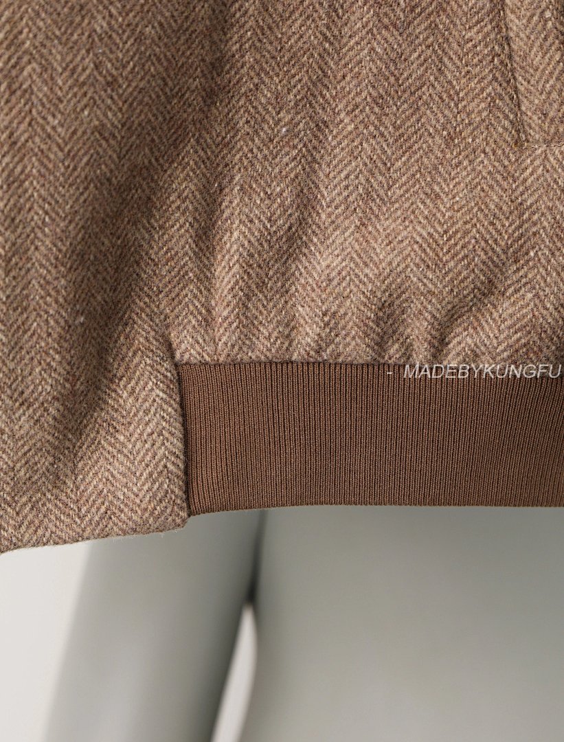 【A+ Item ID 8035 M1U-Miu-2024-Ss-Herringbone Wool Harrington Jacket (Stand Collar Work) - Image 14