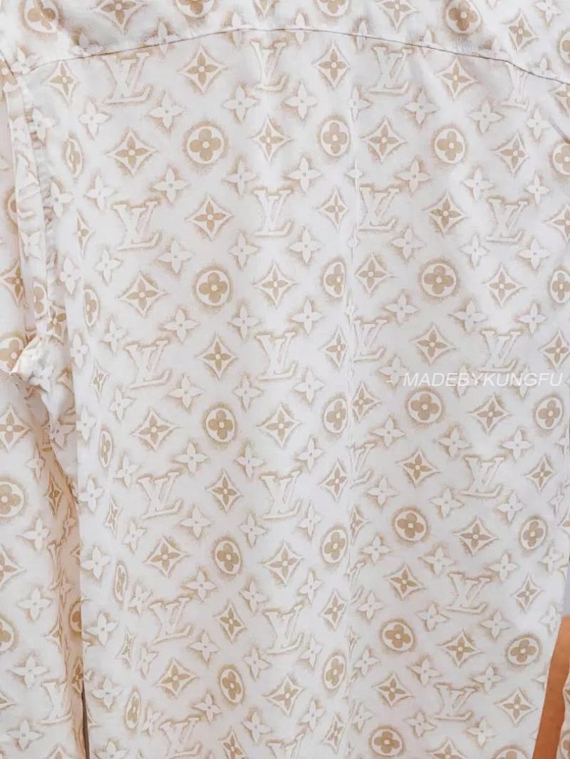 【A+ Item ID 8209 Advanced Customization -2023Ss All Over Print Old Flower Shirt (Gold) - Image 10