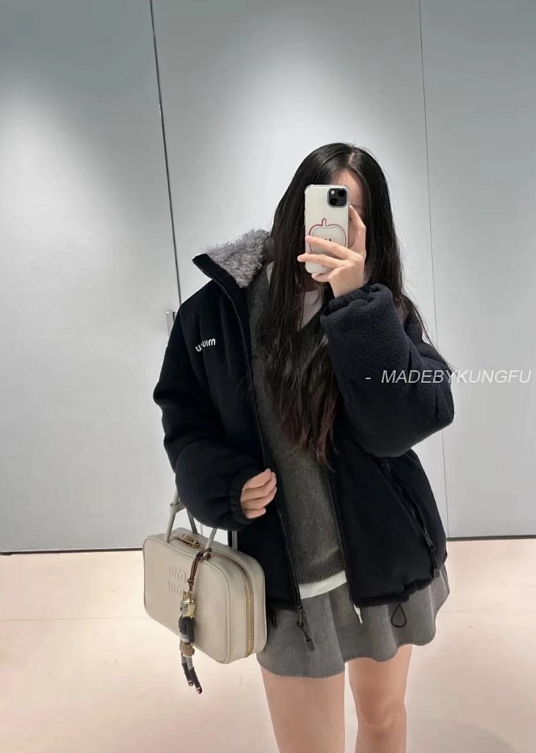 【A+ Item ID 8128 M1UM1U Miu _Mohair Blend Fur Collar_ FW25 Solid Color Stand Up Col - Image 25