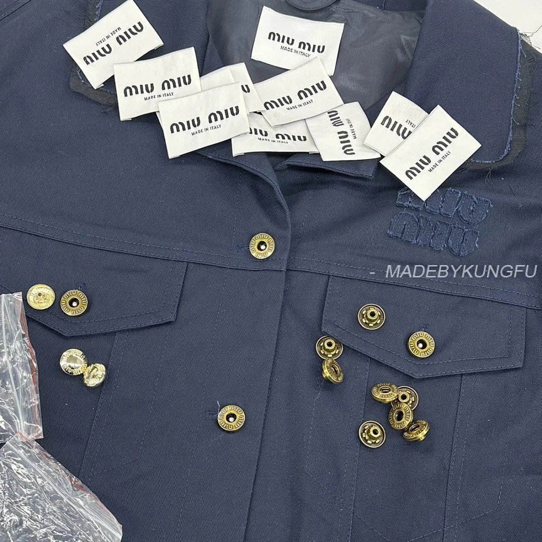 【A+ Item ID 8046 MiuM1U-Miu-2024-Ss-Workwear Pocket Design (Retro Style Lapel Breasted) - Image 9