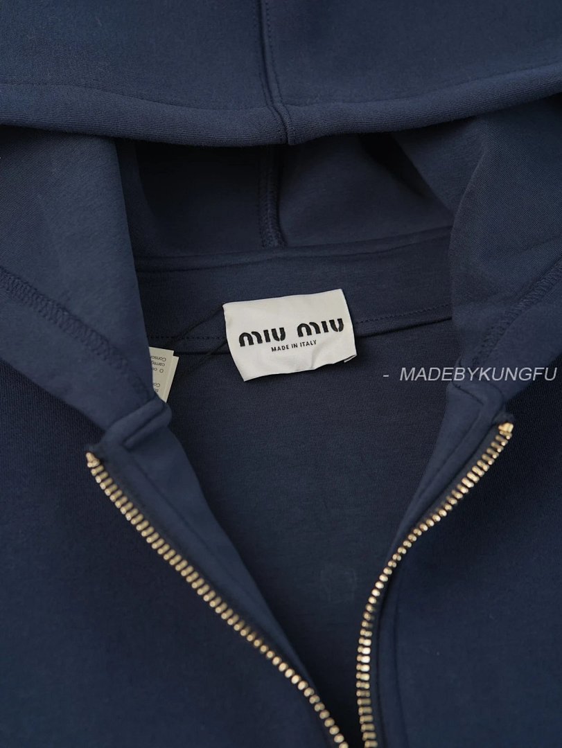 【A+ Item ID 8044 Miu SS24- Custom Hardware (Letter Logo Printed Zip Hooded Long-Sl) - Image 2