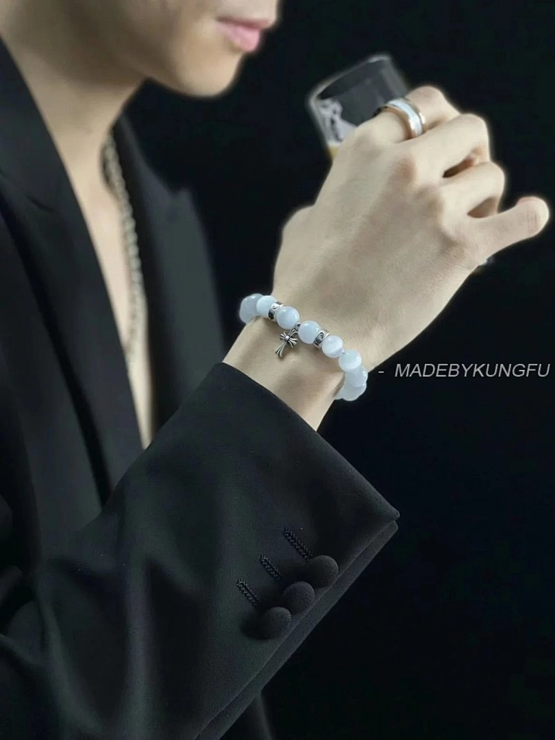 【A+ Item ID 8374 Chrome-Hearts- Crow Heart (Classic Opal Bracelet Sterling Silver) - Image 5