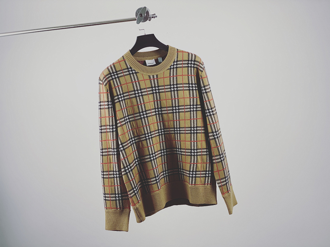 BUR Check Merino Wool Jacquard Sweater, photo 1