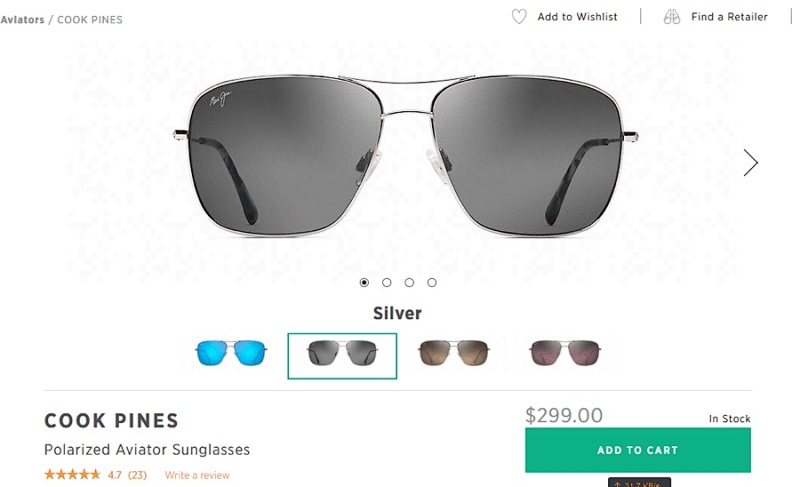 Other Maui Jim 774 Cook Pines Light Mirror Patch Size:63 18!143, photo 1
