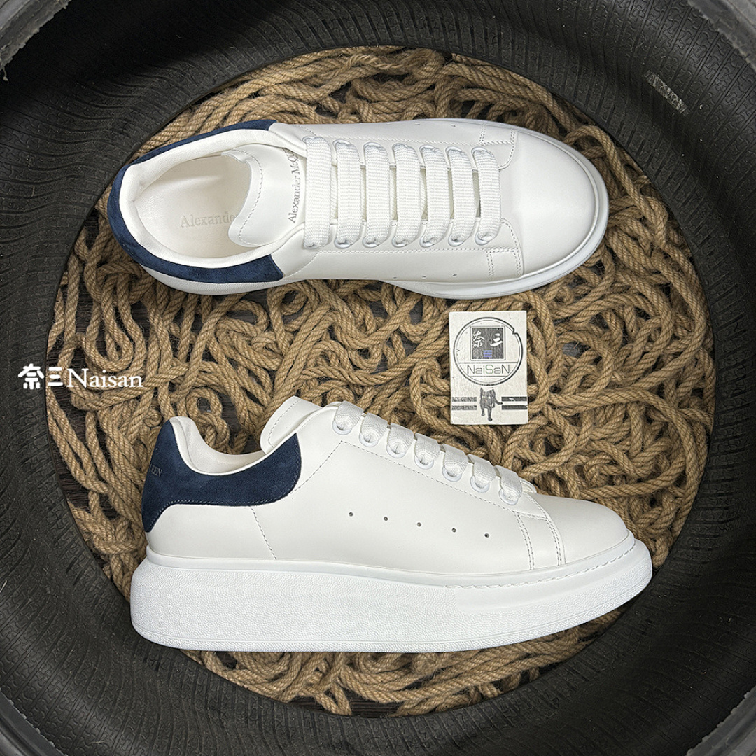 Christian Louboutin Alexander McQueen Sneaker Navy Blue Suede Back - Image 4