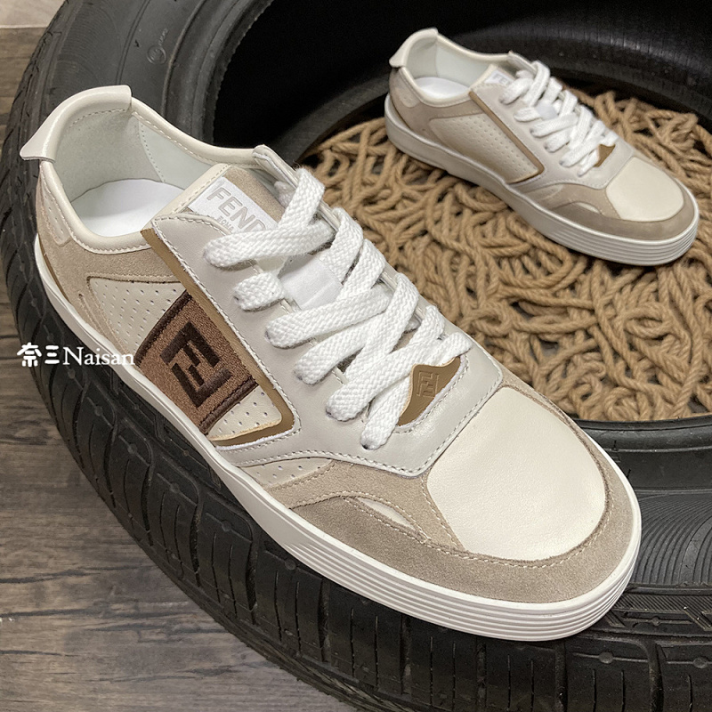 ▶ Step Beige Leather Low-Tops, photo 1