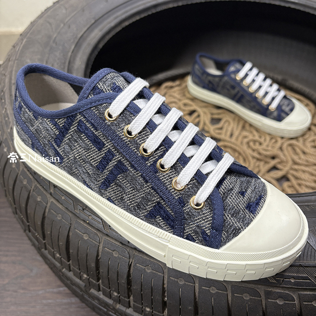 ▶ Domino FF Jacquard Fabric Low-Tops, photo 1
