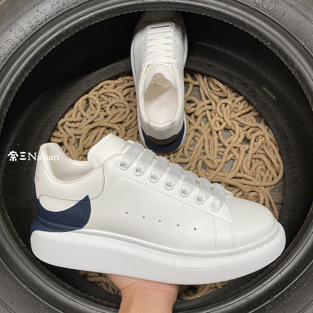 Christian Louboutin Alexander Mcqueen Sneaker Navy Blue Print Back - Image 9