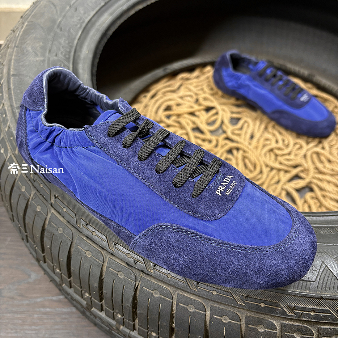 ▶ Collapse Re-Nylon And Suede Elasticized Sneakers, photo 1