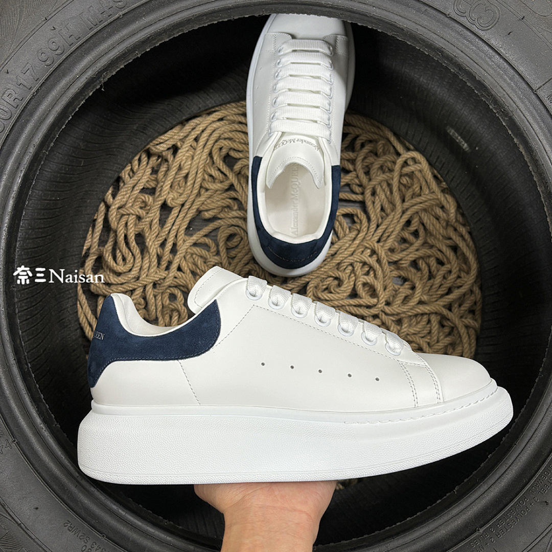 Christian Louboutin Alexander McQueen Sneaker Navy Blue Suede Back - Image 9