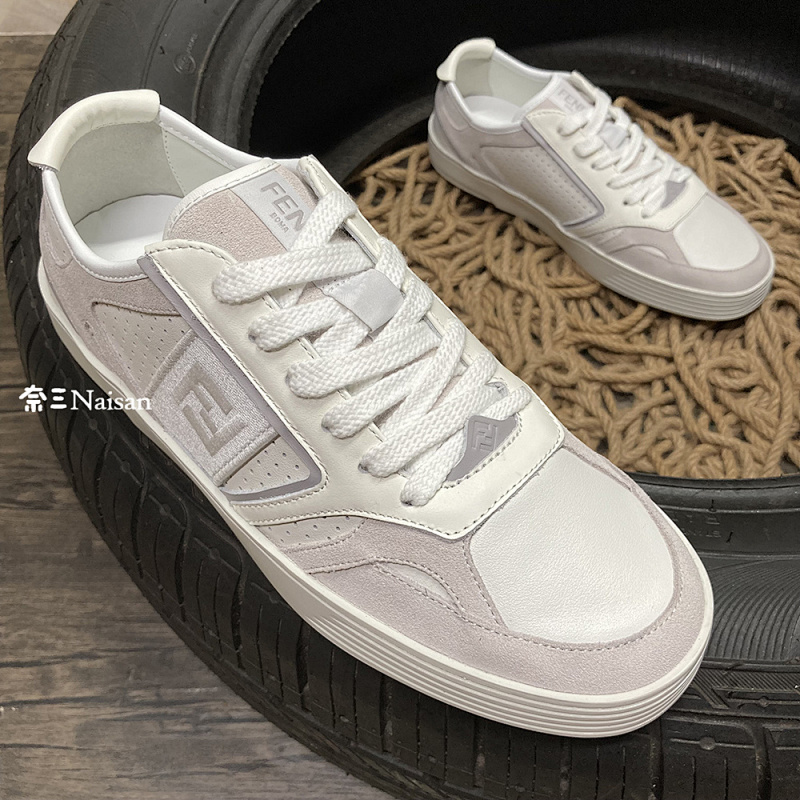 ▶ Step Beige Leather Low-Tops, photo 1