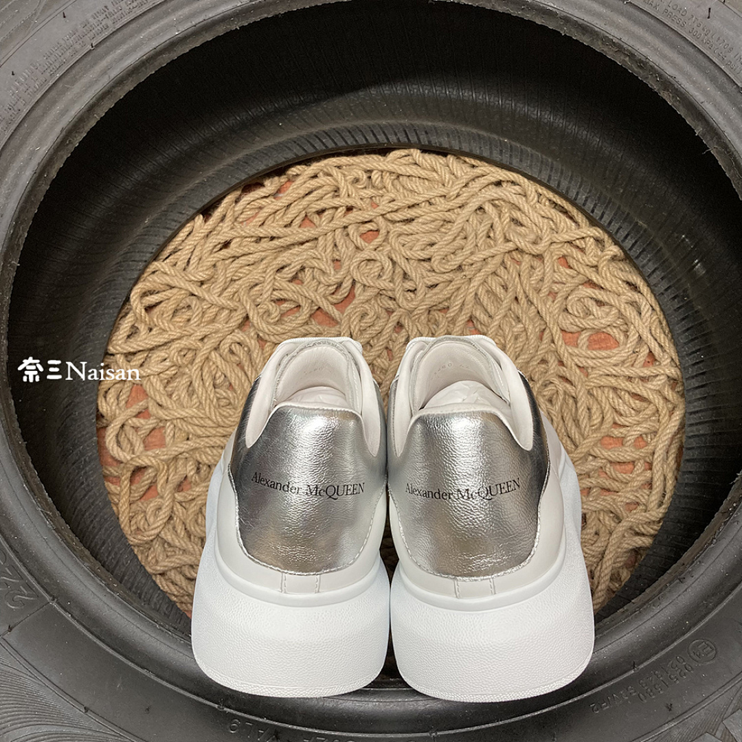 Christian Louboutin Alexander McQueen Sneaker Sliver Leather Back - Image 10