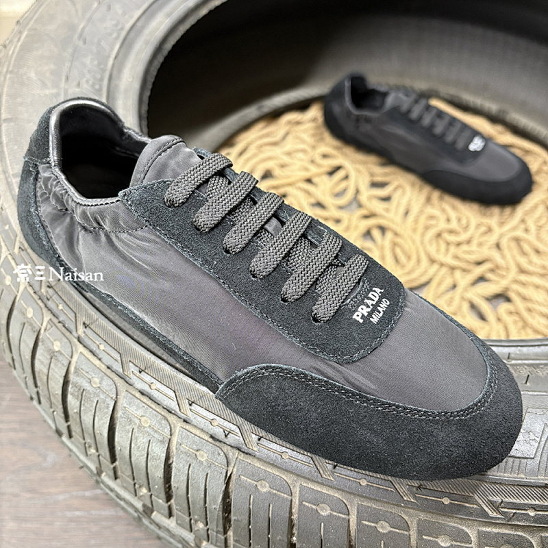 ▶ Collapse Re-Nylon And Suede Elasticized Sneakers, photo 1