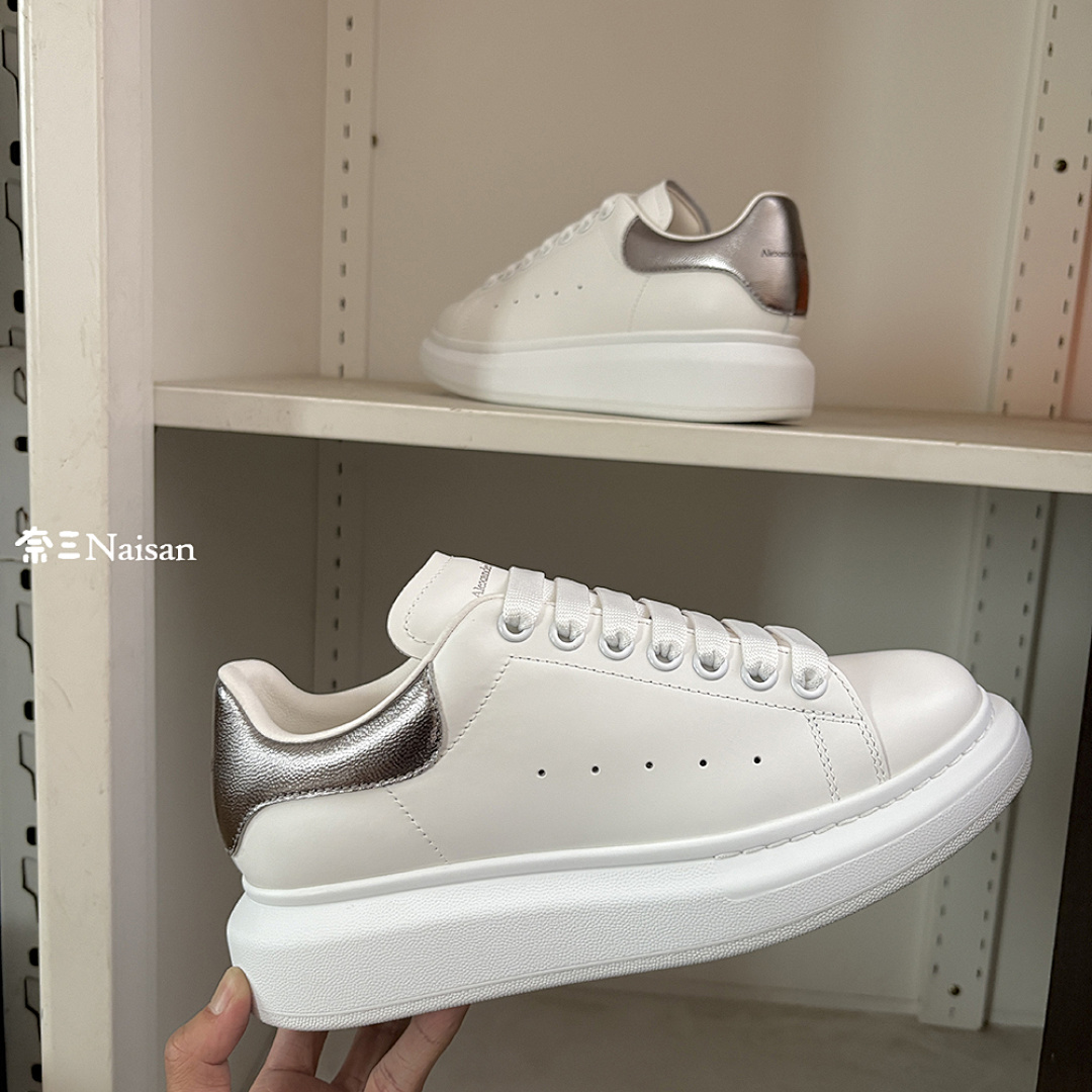 Christian Louboutin Alexander McQueen Sneaker Dark Gray Leather Back - Image 18