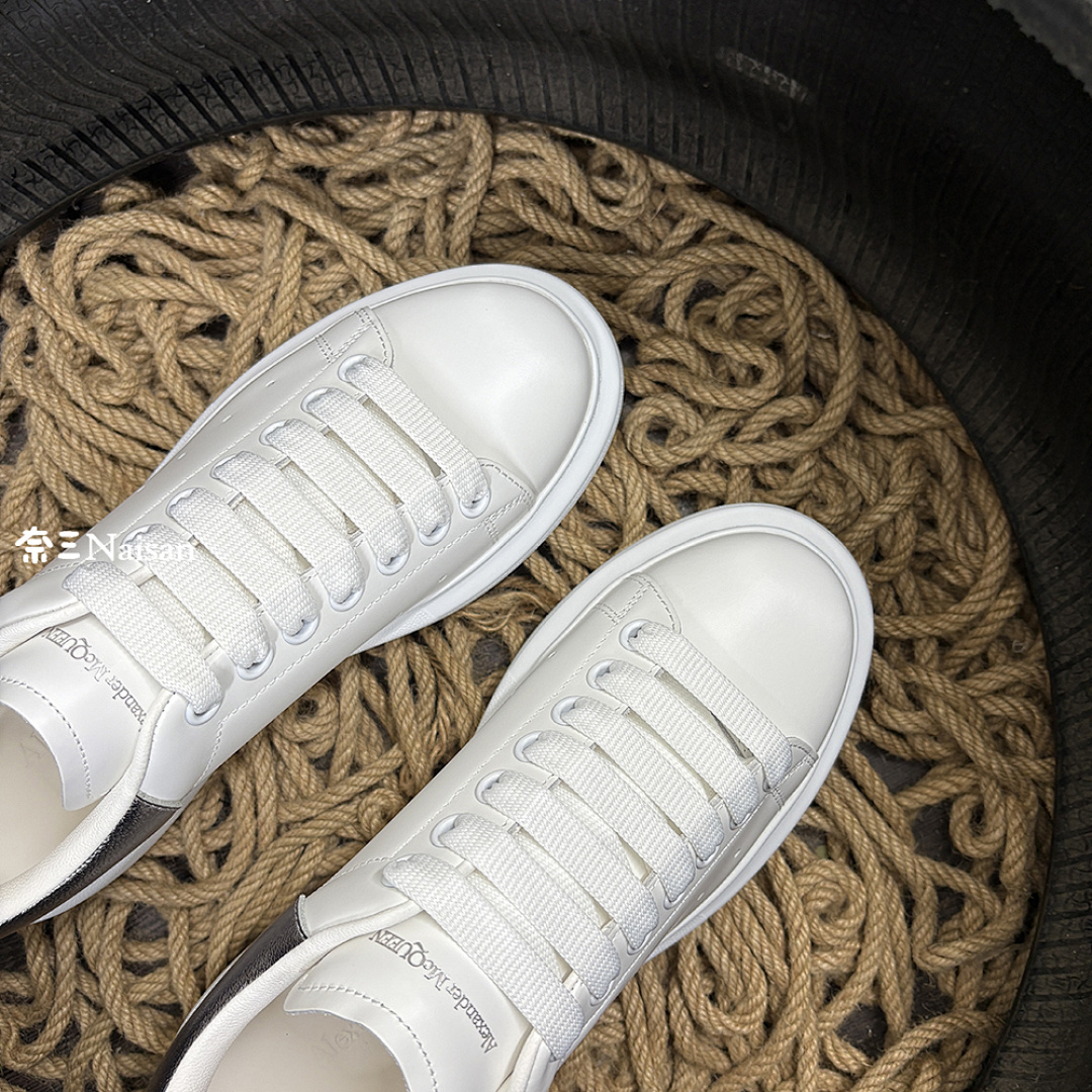 Christian Louboutin Alexander McQueen Sneaker Dark Gray Leather Back - Image 6