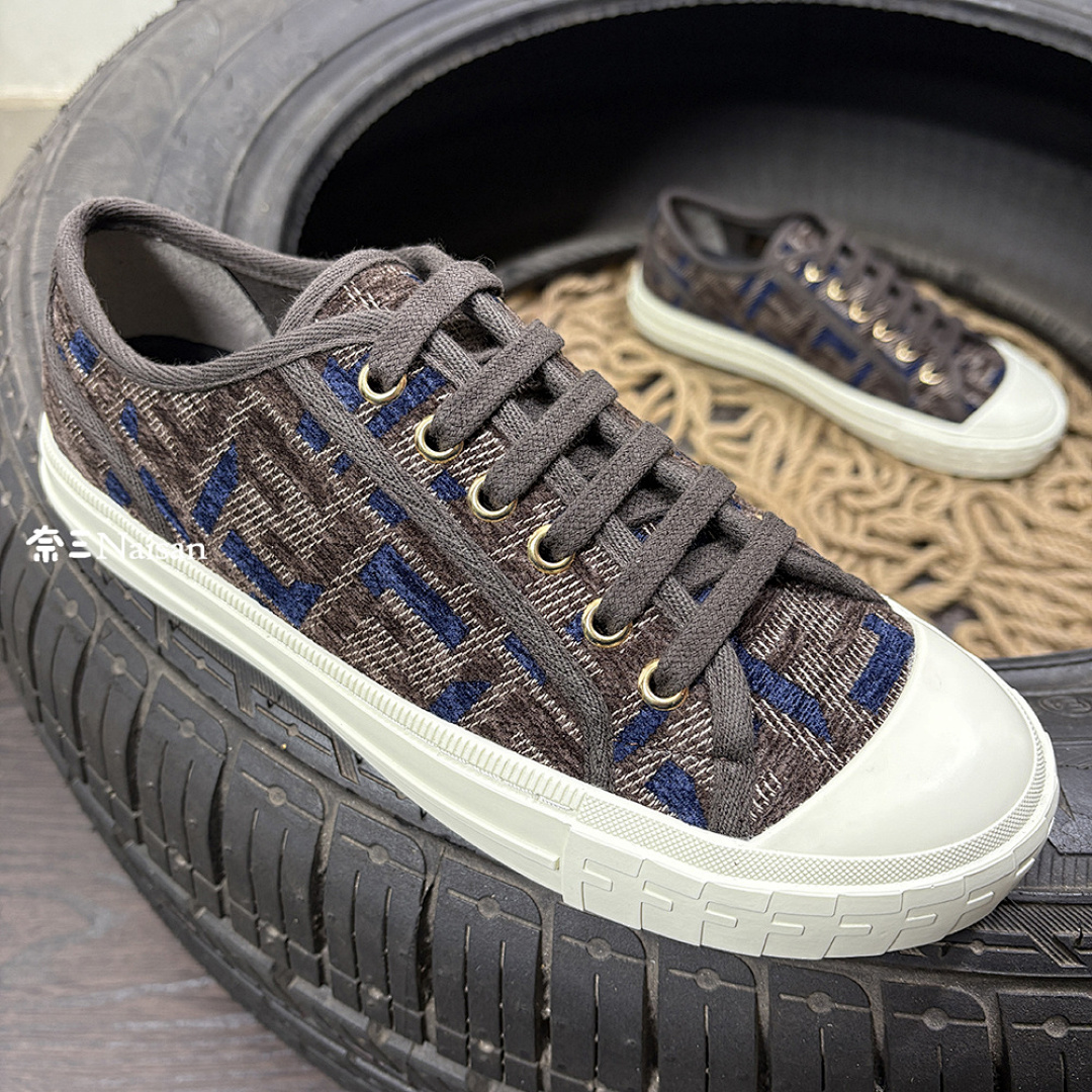 ▶ Domino FF Jacquard Fabric Low-Tops, photo 1