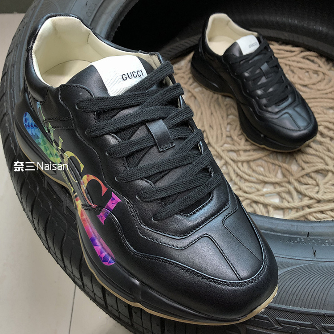 On Running Rhyton Leather Sneaker With Logo, photo 1