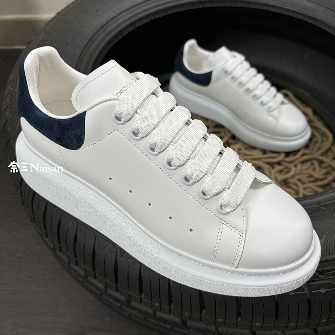 Christian Louboutin Alexander McQueen Sneaker Navy Blue Suede Back - Image 8