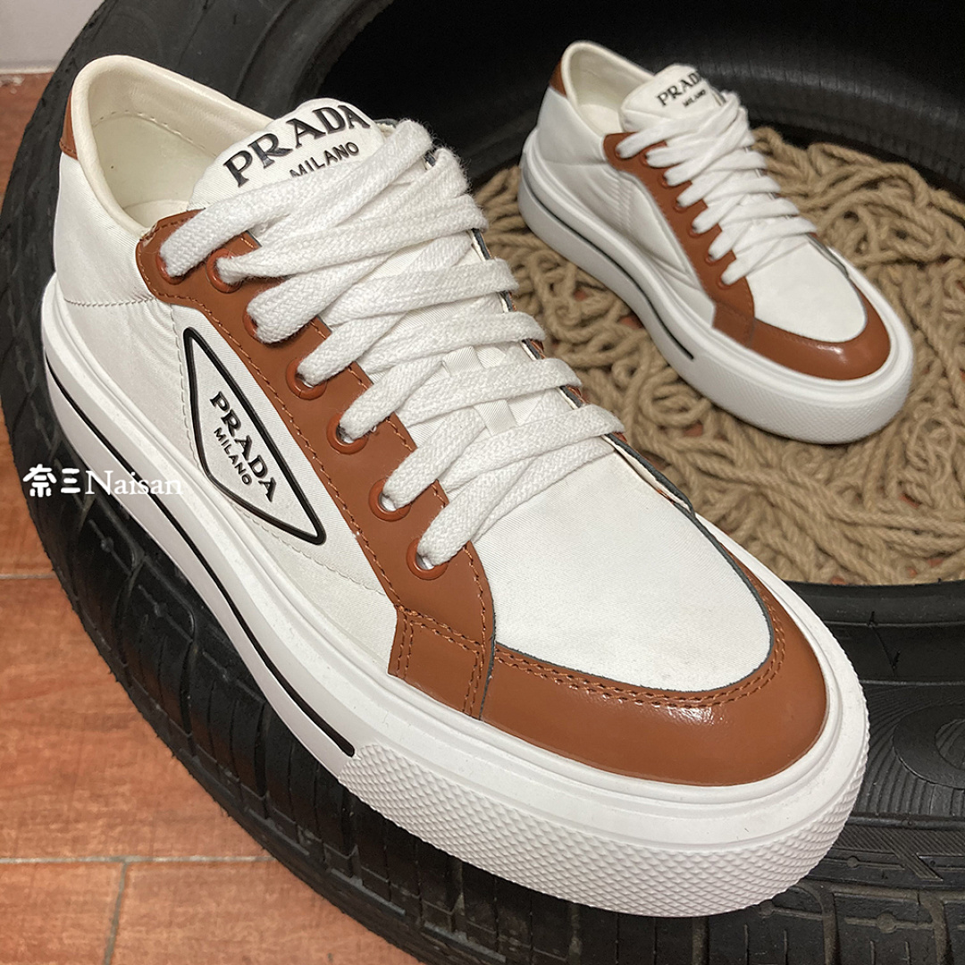▶ Macro Re-Nylon And Brushed Leather Sneakers, photo 1