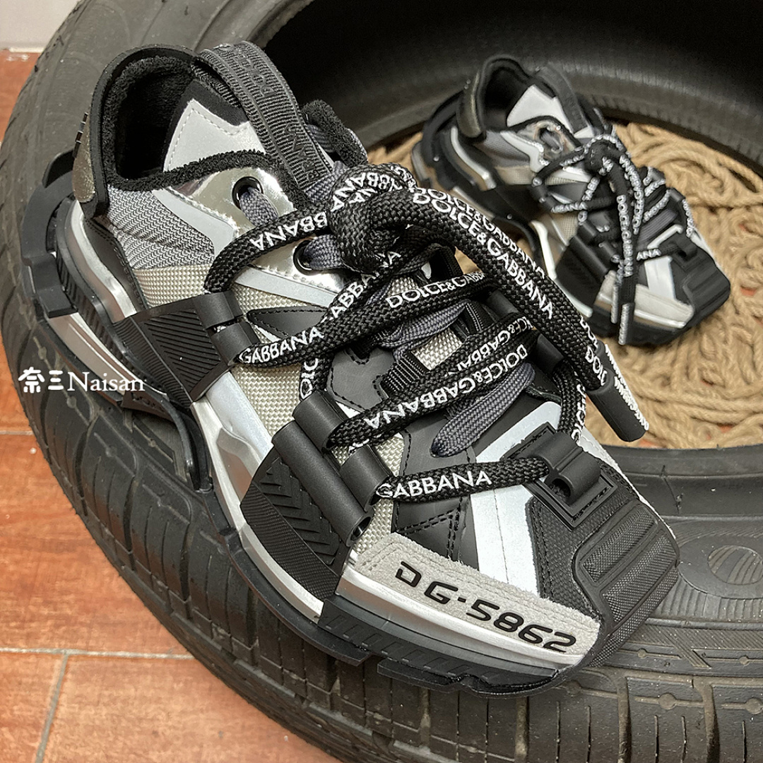 ▶ Mixed-Materials Space Sneakers, photo 1
