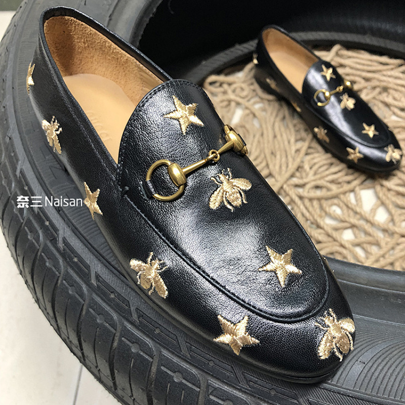 ▶ 001 Jordaan Embroidered Leather Loafers, photo 1