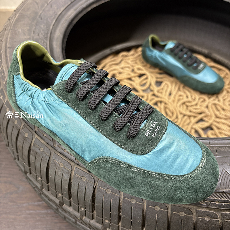 ▶ Collapse Re-Nylon And Suede Elasticized Sneakers, photo 1