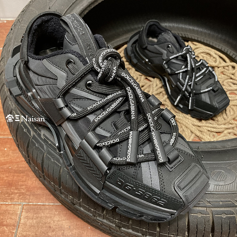 ▶ Mixed-Materials Space Sneakers, photo 1