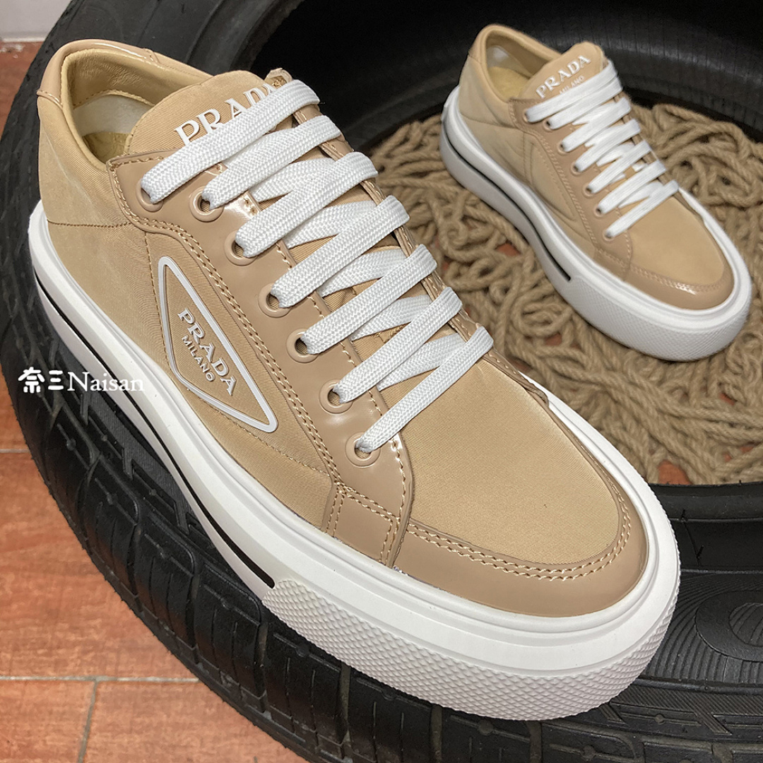 ▶ Macro Re-Nylon And Brushed Leather Sneakers, photo 1