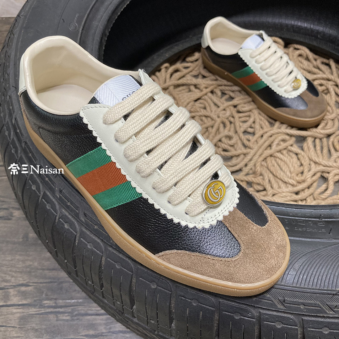 ▶ Leather Sneaker With Web, photo 1