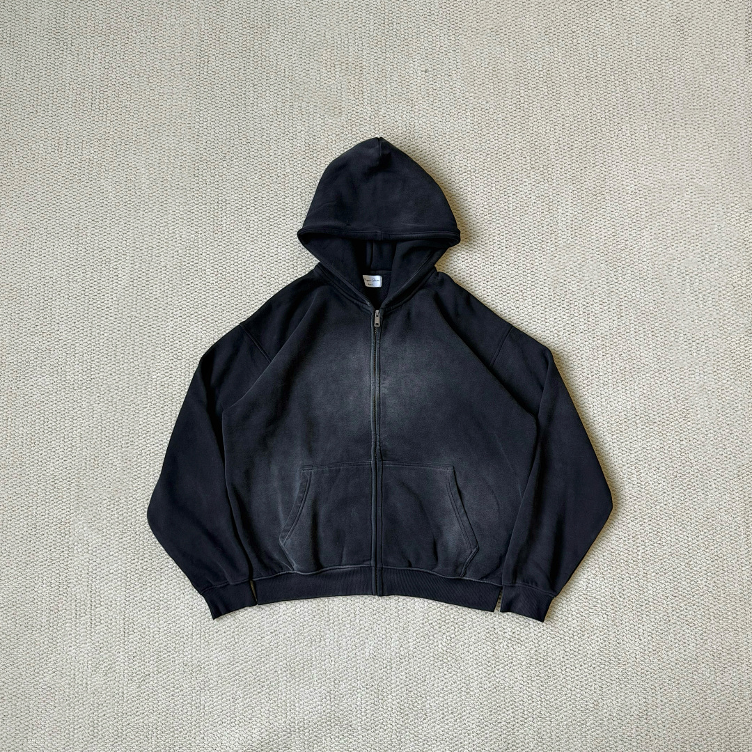 Dragon Union Dragonunion Dirty Fit Zip Hoodie (Black)