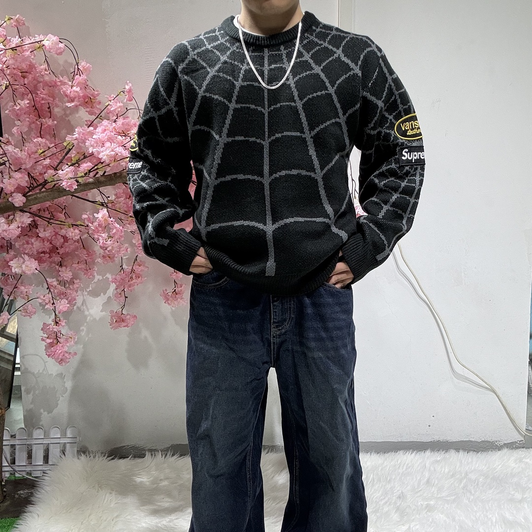 Supreme Spiderman Knit Sweater (Black) - Image 3