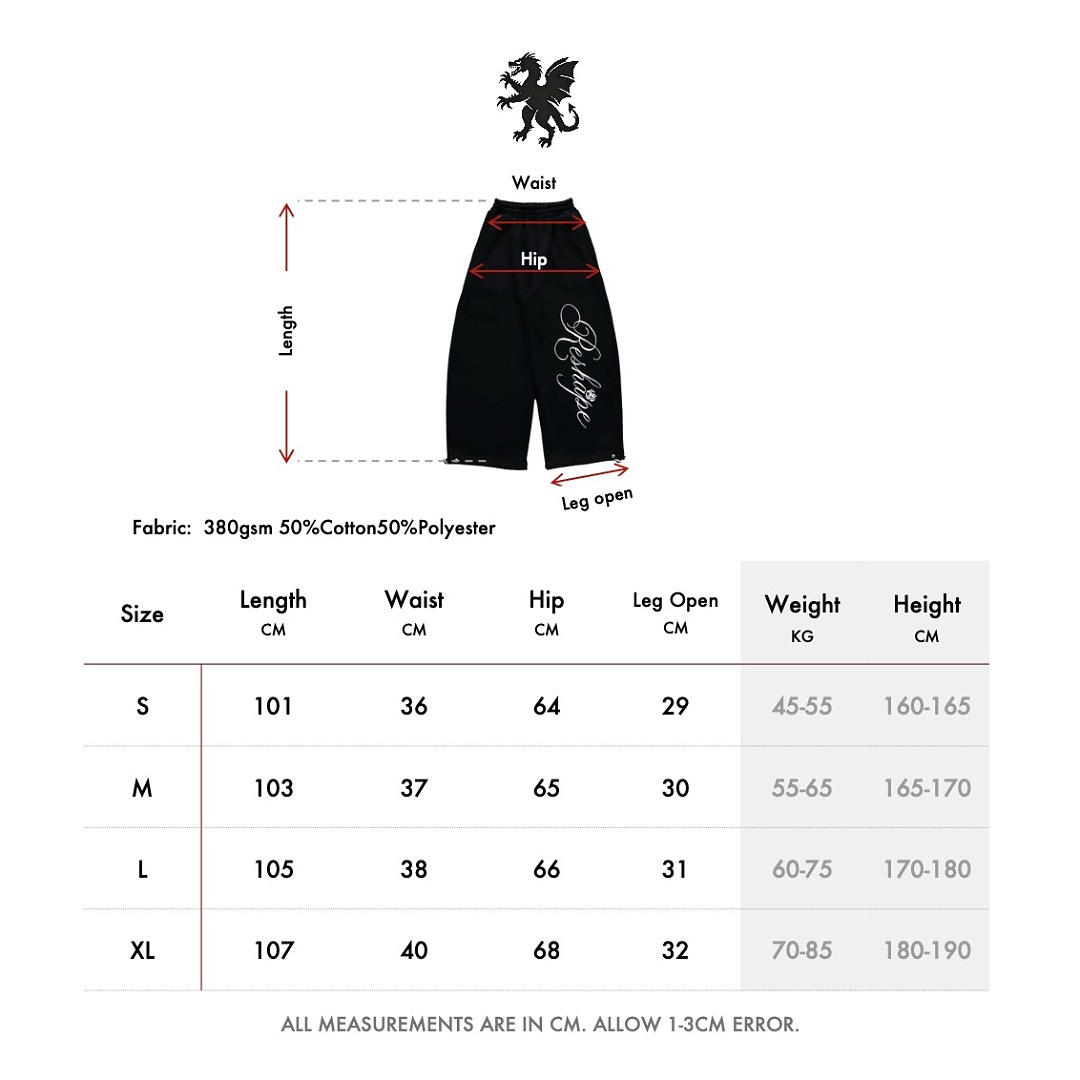 Thorn Rose Baggy Pants (Black) - Image 5