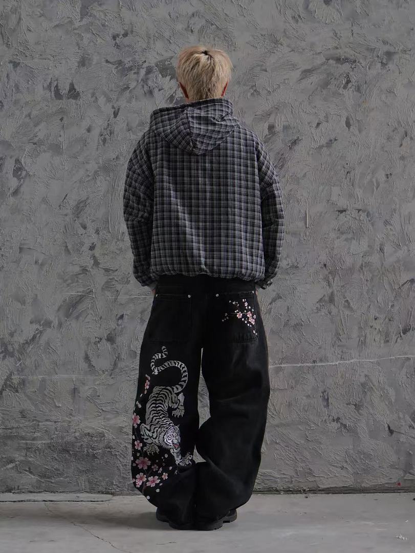 VRROCK VRK Reversible Plaid Zip-Hoodie V2 (Dark Grey/Charcoal) - Image 3
