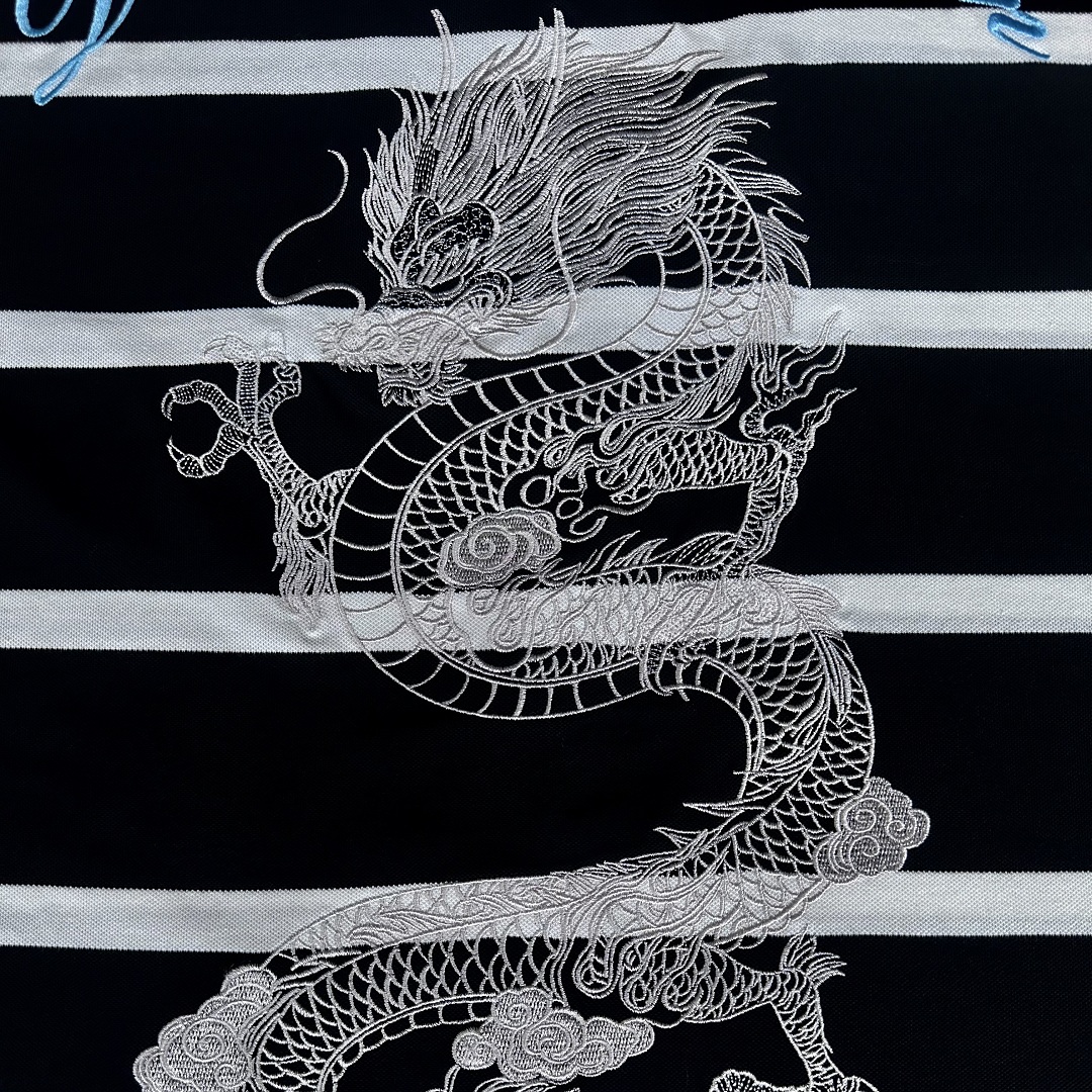 Dragon Union Striped Dragon Embroidery Polo - Image 5